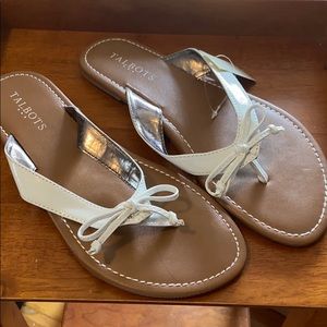 White Talbots flip flop sandals